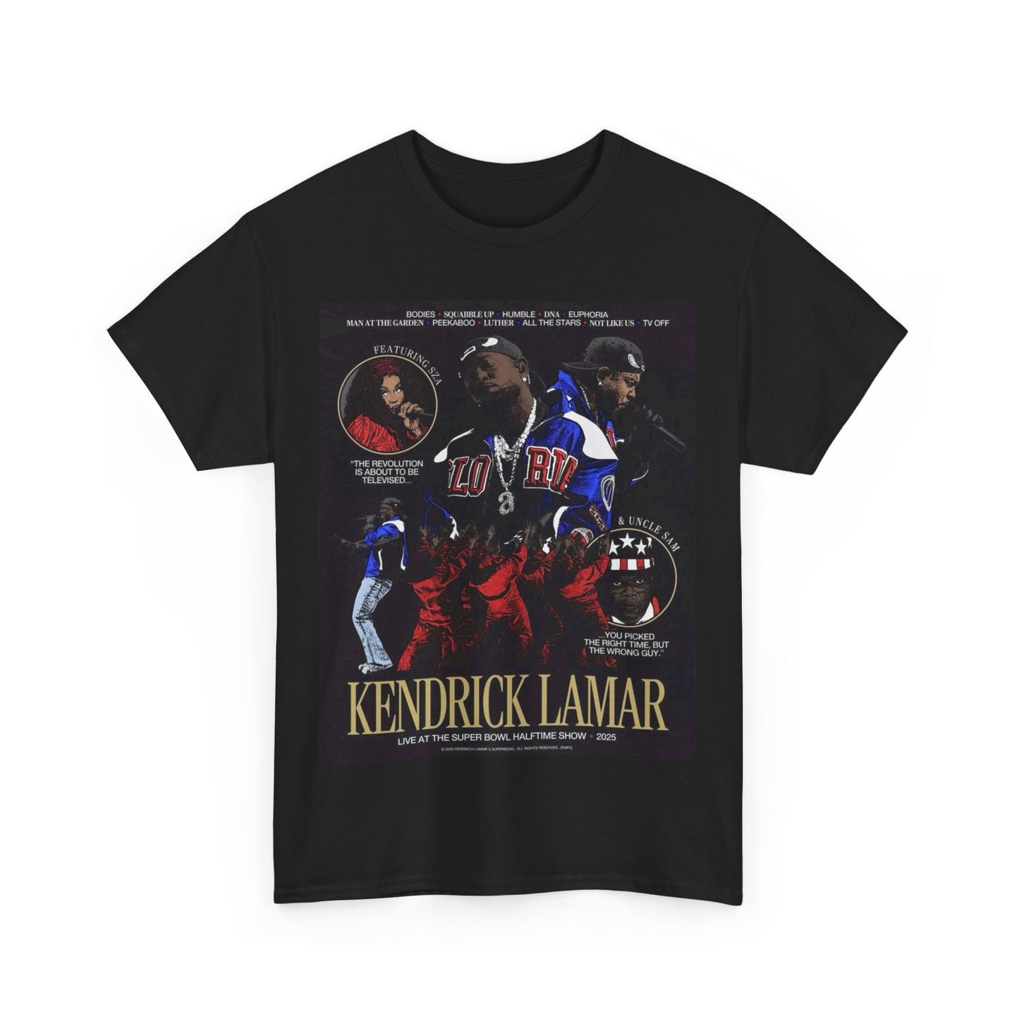 Kendrick Lamar & SZA Super Bowl Halftime Show T-Shirt – A Tribute to an Iconic Performance